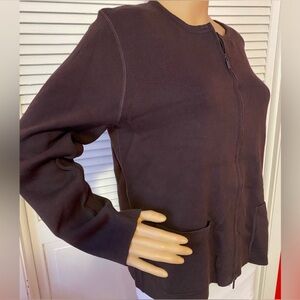 NWT Eileen Fisher Large Zippered Jacket Top Cardigan Double Face Spa Wear Medium